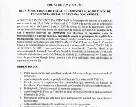 Edital de Convocação – 30/03/2021