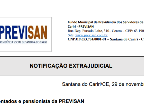 Notificação Extrajudicial aos Aposentados e Pensionistas da PREVISAN